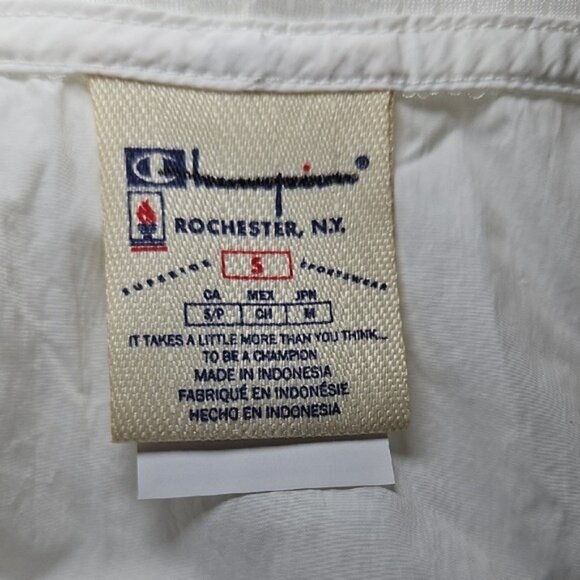 Champion Classic White Hooded Anorak Wind Jacket Small New 1/4 Zip Spellout - Picture 12 of 14